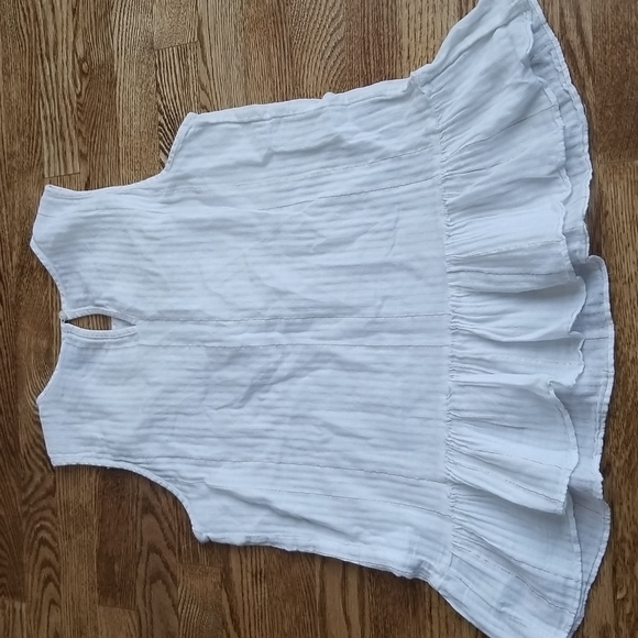 (S) a.n.a Cottagecore Embroidered Metallic Detail Slightly Sheer Ruffle Tank Top - Picture 7 of 8